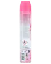 Høj pink aerosoldåse med afrundet låg, blomsterdetaljer, 400 ml mærkning og brandfarligt faresymbol.