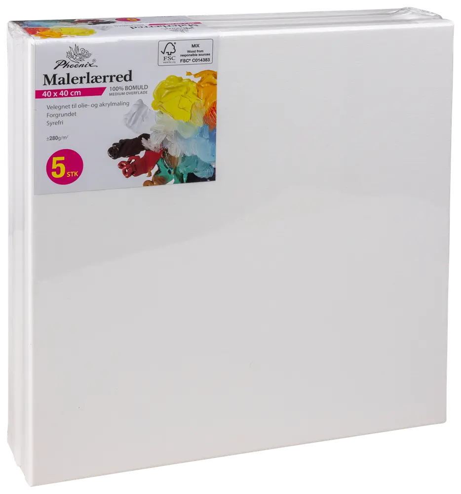 Phoenix Målarduk på ram 40x40 cm 5 st