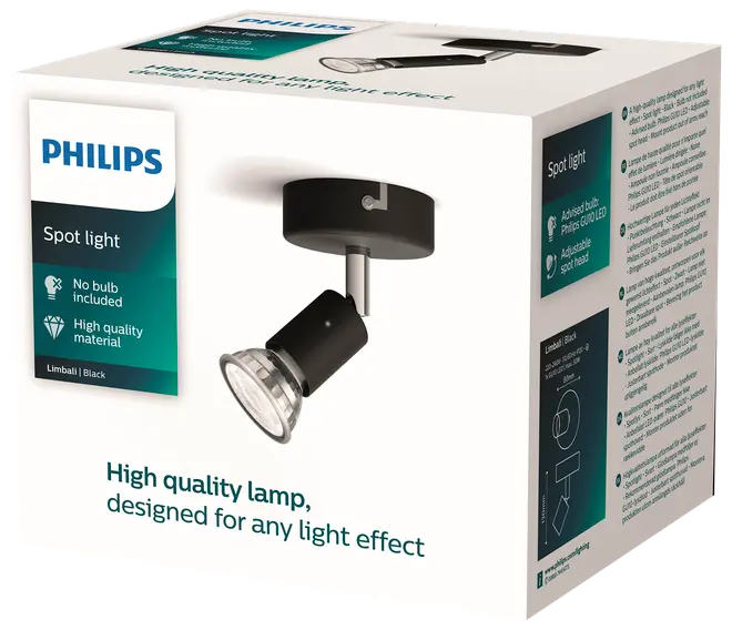 PHILIPS Spotlampe Limbali GU10 1 spot - sort