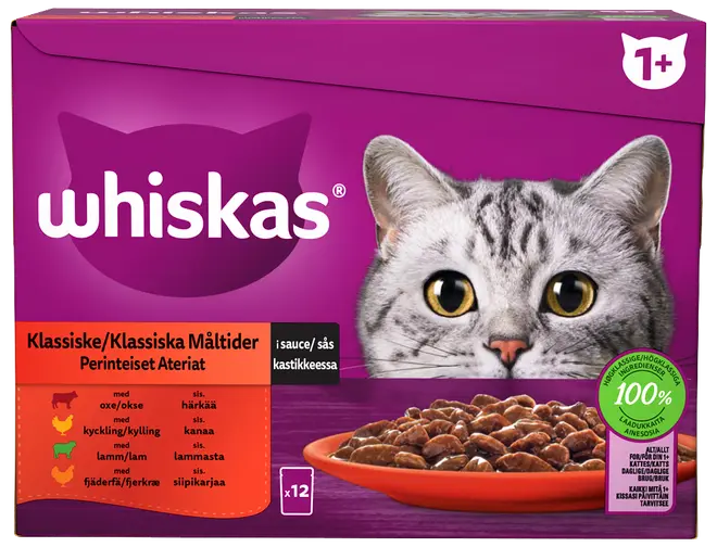 Whiskas +1 Klassisk menu - 12 x 85g