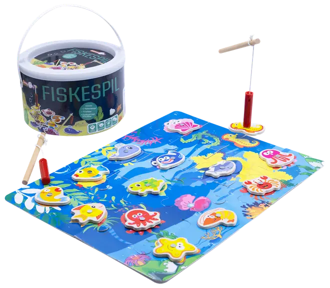 Fiskespil med 2 stænger