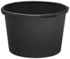 Stor, rund sort plastbalje med forstærket kant og to sidehåndtag. Velegnet til opbevaring, blanding eller transport. Holdbar og let til husholdning eller havebrug.