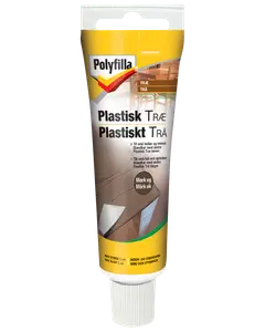 Polyfilla Plastisk Træ, mørk eg, til reparation af små huller og revner i træ. Til indendørs og udendørs brug. Maksimal dybde 2 cm.