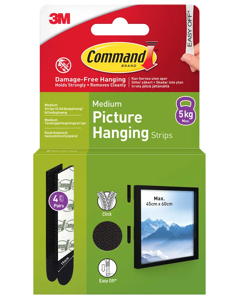 Command™ Strips Tavelupphängning - Svart M