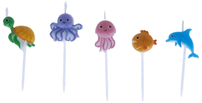 Kagelys på pind 5 stk - Havdyr