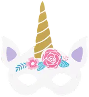 Maske enhjørning 6-pak