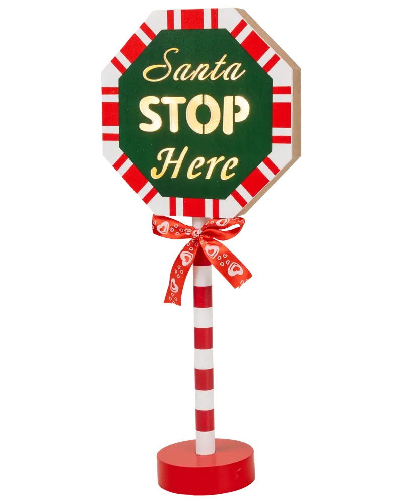 Skylt - Santa stop here