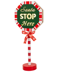 Skylt - Santa stop here