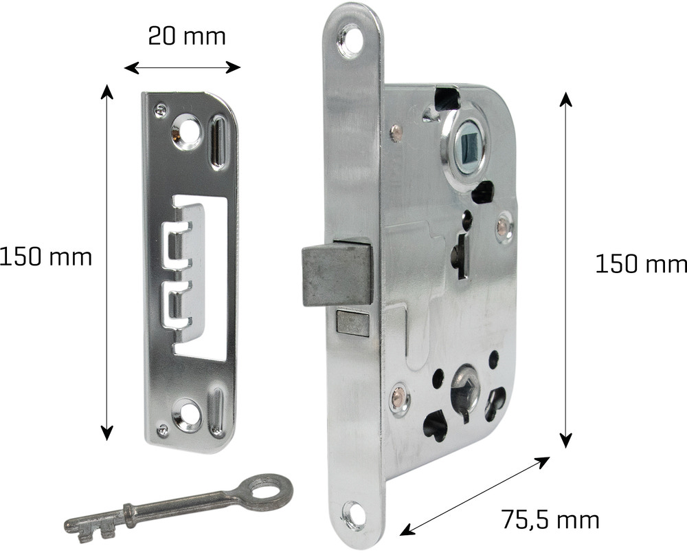 jasa Låsekasse 150 mm - krom