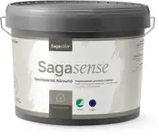 Stor 10-liters plastikspand Sagacolor Sagasense Allround Sandspartel til indendørs brug, med gråt låg og hank, miljømærker og premium kvalitet for nem påføring og slibning.