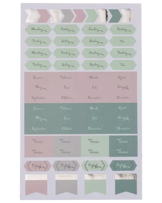 Klistermærkeblok 16 ark - 13 x 21 cm