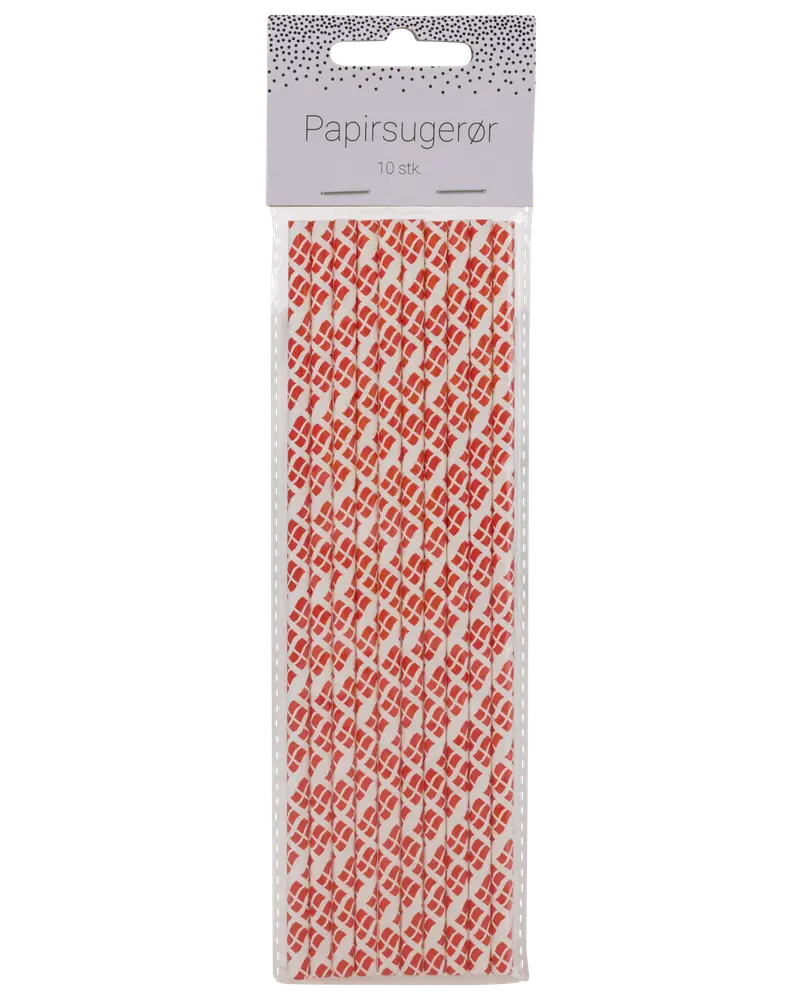 Sugerør med flag 10-pak