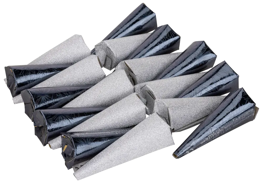 Trækpropper kegle 18 stk. metallisk