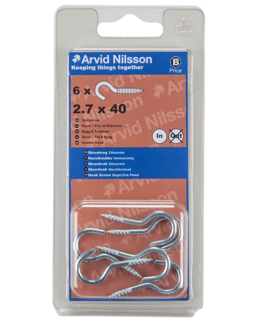 Skruvkrok 2,7x40mm 6 st