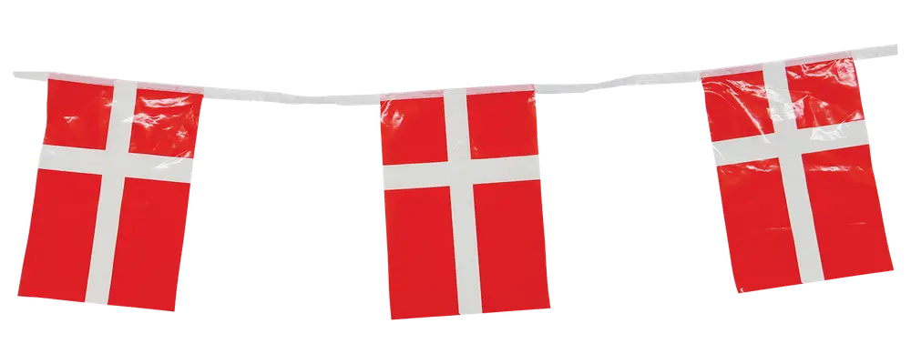 Flagguilande i plast 4 meter - dannebrog