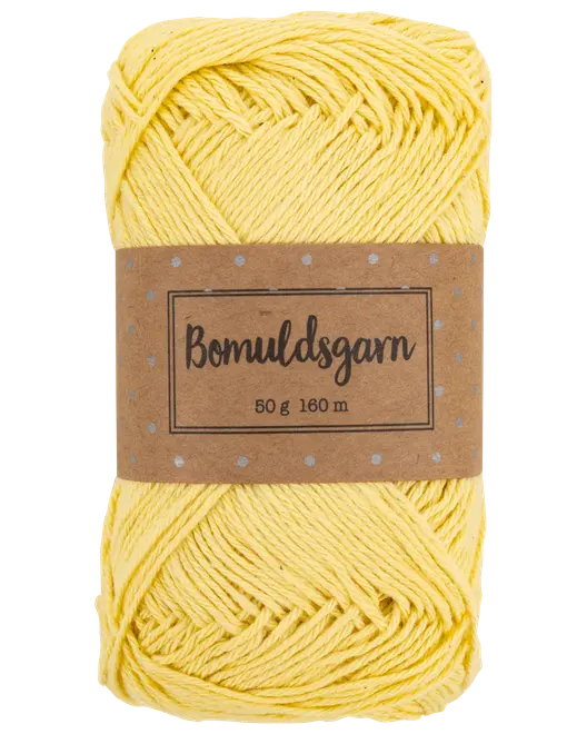 Bomuldsgarn 50 g - støvet gul