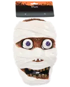 Realistisk latexmask för Halloween med detaljerade ansiktsdrag, brunt hår och elastiskt band för säker passform. Passar de flesta vuxna. Perfekt för maskerader.