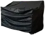Sort, vandtæt grillovertræk i slidstærkt, vejrbestandigt materiale. Forstærkede syninger og metaløjer i hjørnerne for sikker fastgørelse. Passer til store udendørsgrill.