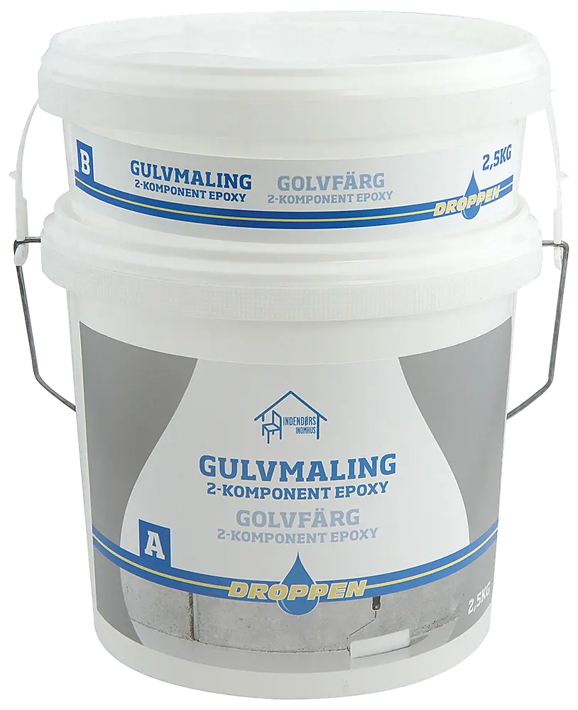 Droppen Gulvmaling 2 komponent 5 kg - lysegrå