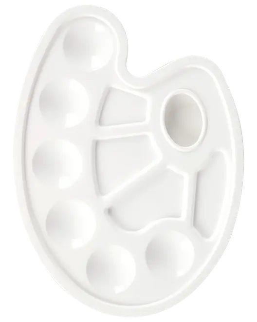 Malerpalette med fingergreb