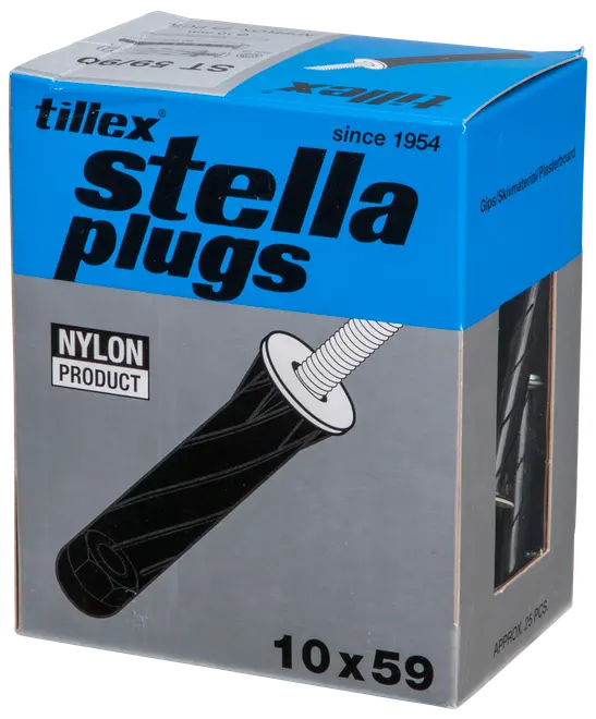 Tillex Plugs pan 5 x 90 mm - sort 25-pak