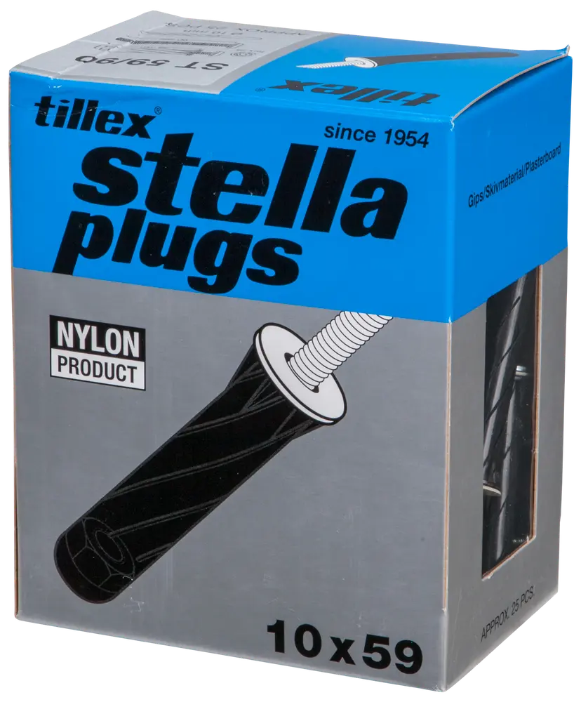 Tillex Plugs pan 5 x 90 mm - sort 25-pak