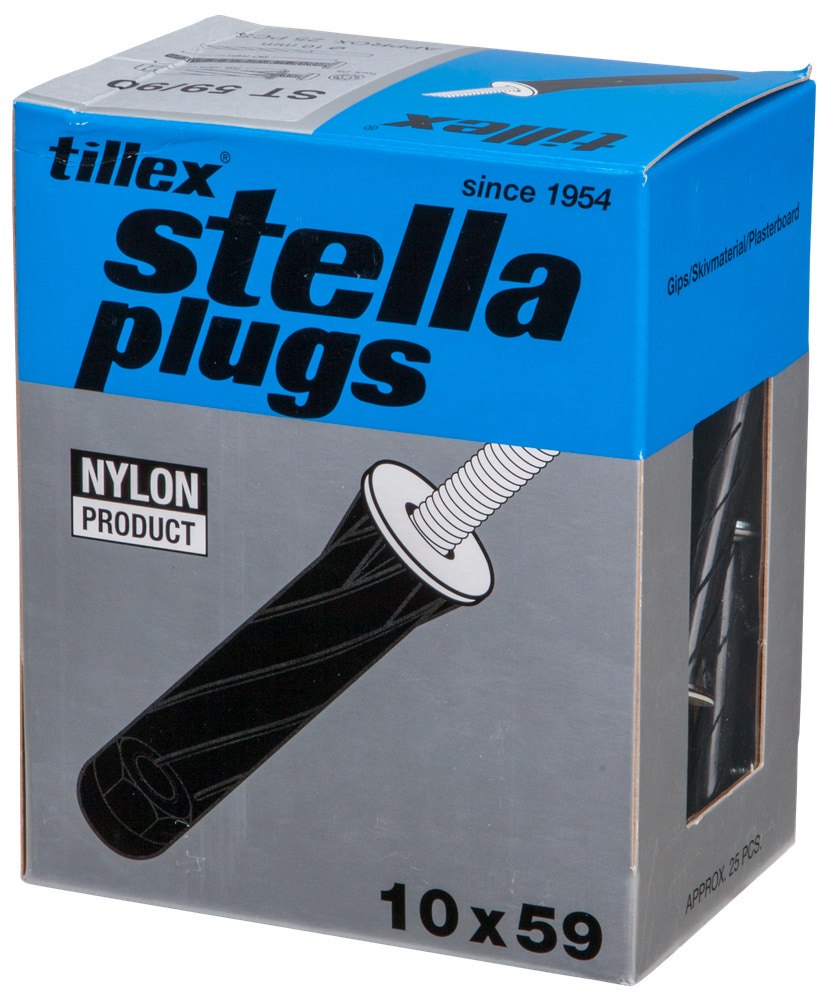 Tillex Plugs pan 5 x 90 mm - sort 25-pak