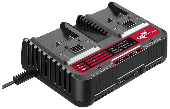 Dobbeltoplader 18V til Mitsutomo