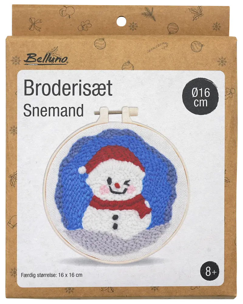 Broderiset snögubbe