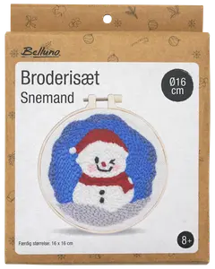 Broderiset snögubbe