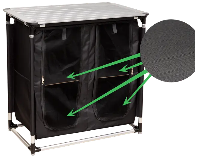 Campinggarderob dubbel 84 cm