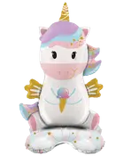 Folieballon på fod 60 cm - Enhjørning