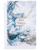 Kort med kuvert 11x17 cm - tillykke og marmor