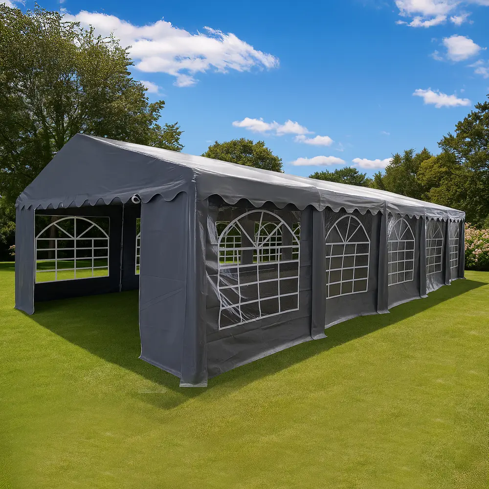 Partytelt PVC 5 x 10 m – grå 