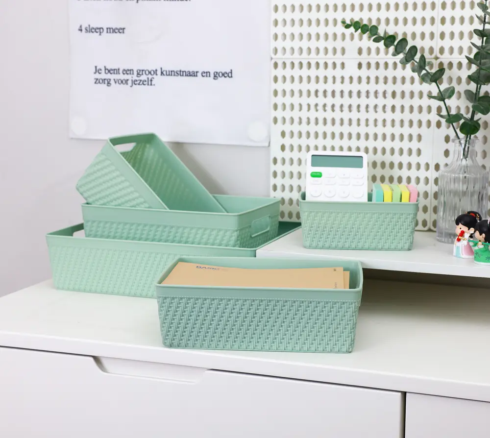 Förvaringskorg plast 24x10 grön