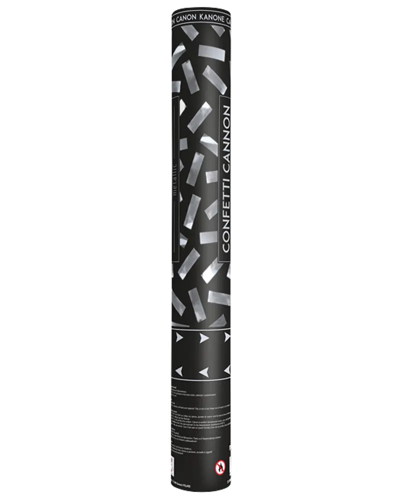 Konfettirör 40 cm - silver