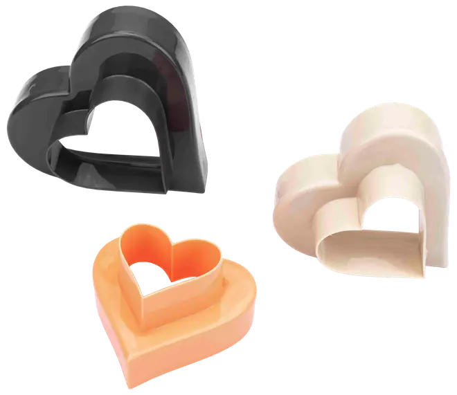 Udstiksform hjerte 3-pak