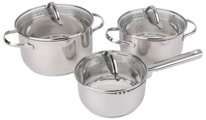 SJÖBO Gryder i rustfrit stål 6 dele