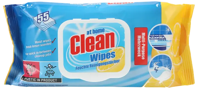 At Home Clean Rengöringsservetter citron 55-pack