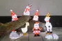 Oplyste julefigurer til haven med julemand, snemænd, gås, rensdyr og isbjørne med varme hvide og røde LED-lys.