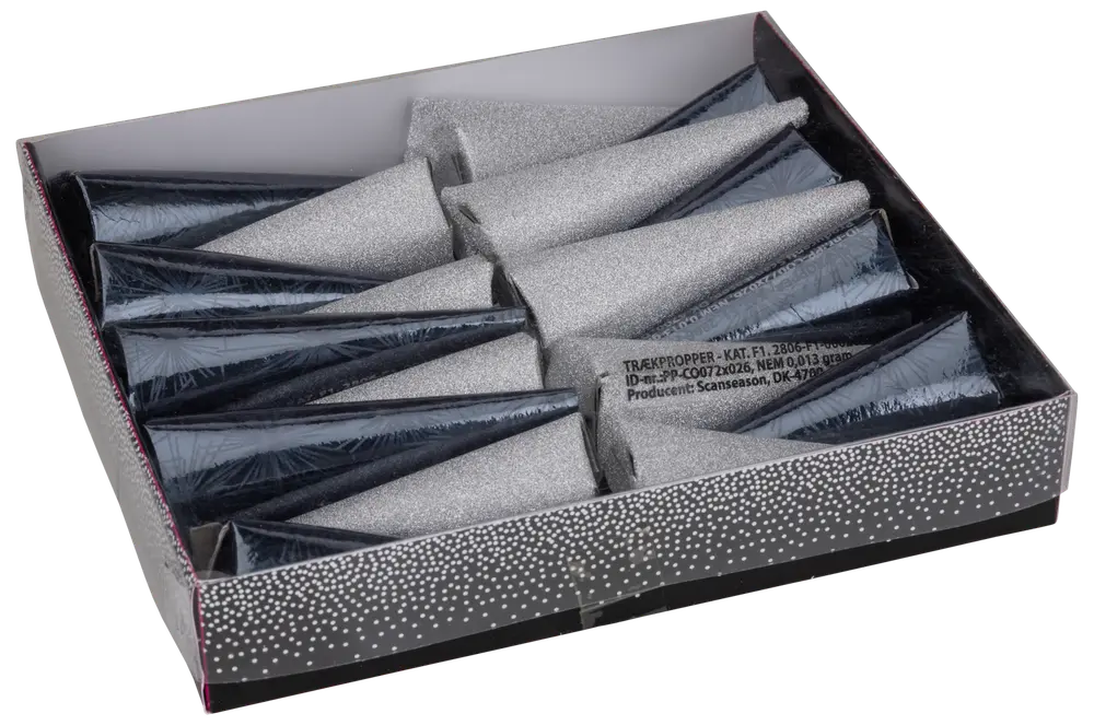 Trækpropper kegle 18 stk. metallisk