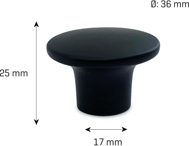 jasa Møbelknop Kreta Ø37 mm sort