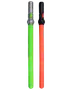 To skumbatoner med sorte håndtag, én neon grøn og én orange, vist side om side.