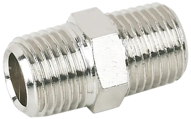 Nippel med 2 udvendige gevind 1/4"