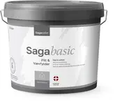 5 liters spand Sagabasic vævfylder til indendørs brug, mat finish, høj kvalitet, med hank og gråt låg. Velegnet til filt og væv. Produceret i Danmark.