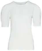 T-shirt med pufærmer - Hvid