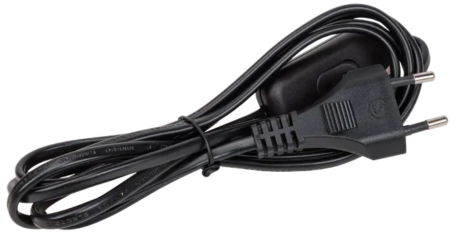 Ledning med afbryder 4 m - sort