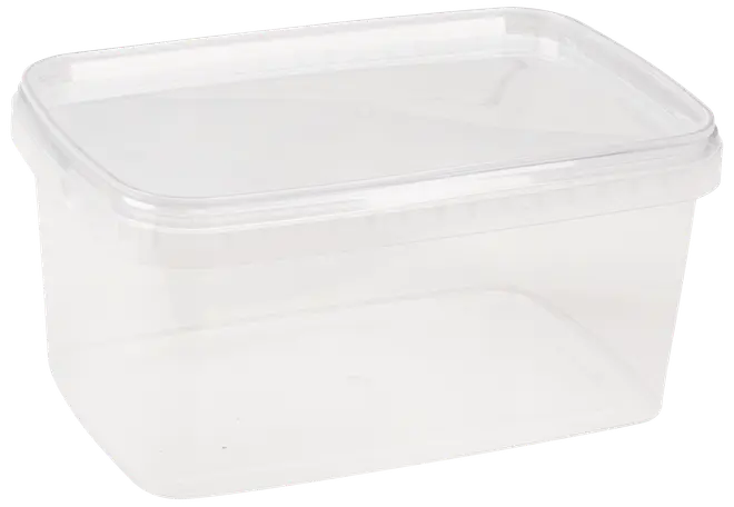 Plastlåda med lock 1200 ml fyrkantig