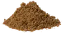 En bun af fintmalet brunt krydderipulver, sandsynligvis spidskommen, med let grov tekstur. Velegnet til madlavning og krydring. Sælges løst eller pakket.