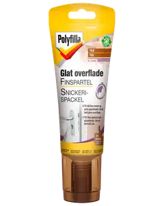 Polyfilla finsparkel til træ, 0-2 mm revner, praktisk tube med integreret spartel, velegnet til reparation af fine revner og ujævnheder, giver glat overflade.
